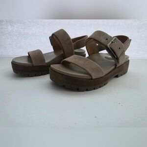 Vionic Torrance Taupe Suede Women's Sandals with VIO MOTION Technology Sz 6 EUC